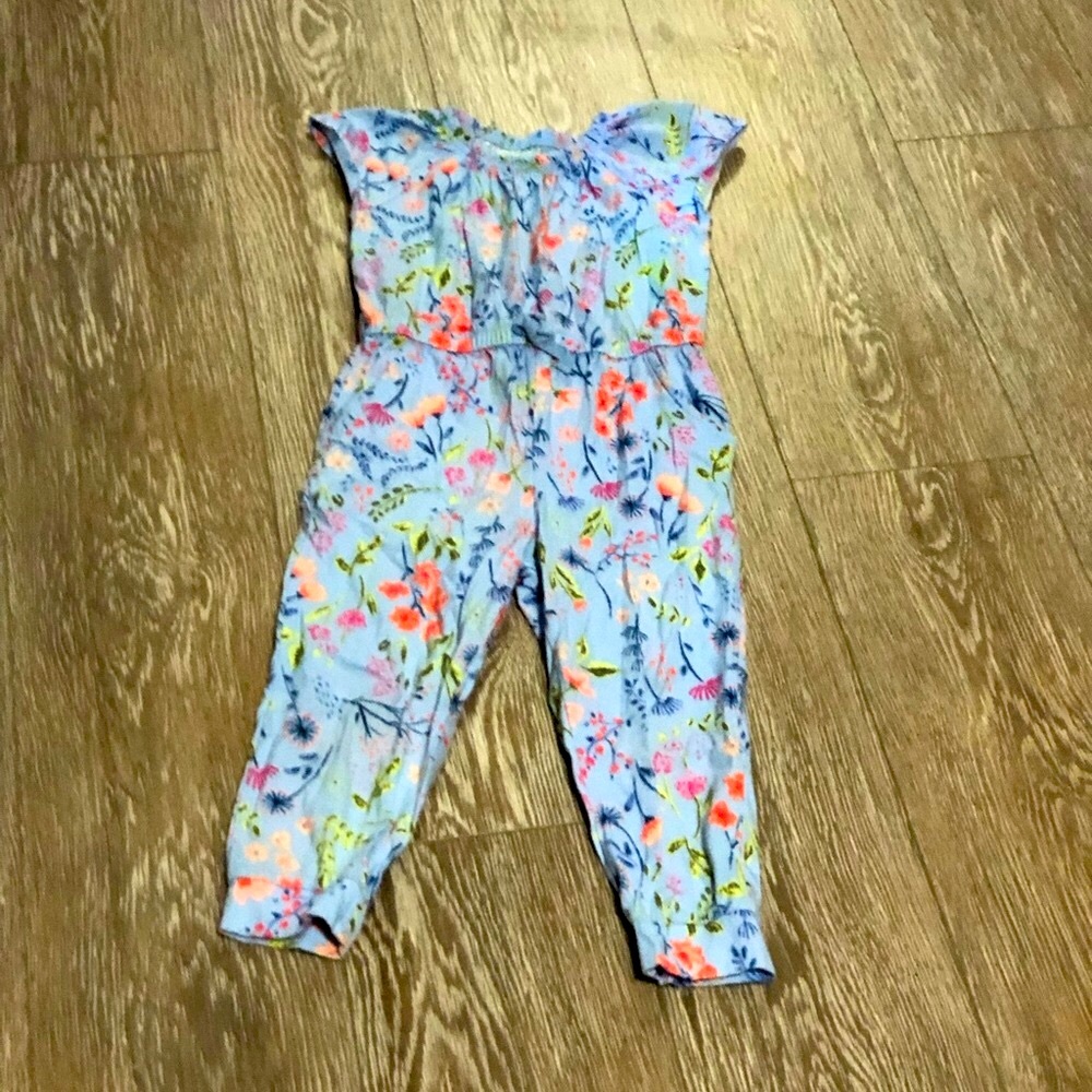 Floral Kids Jumpsuit - Blue